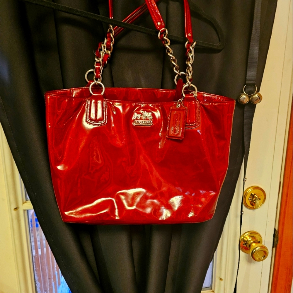 Coach patent leather tote